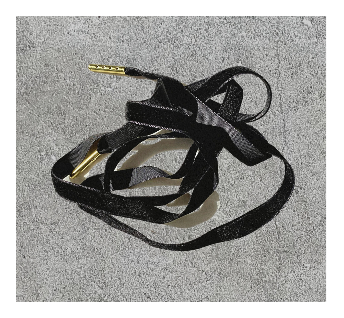 Shoe_Lace_Velvet_Midnight_Black_Alice_Bow Alice Bow VELVET SHOELACES, Samt-Schnürsenkel, Paar Midnight Black