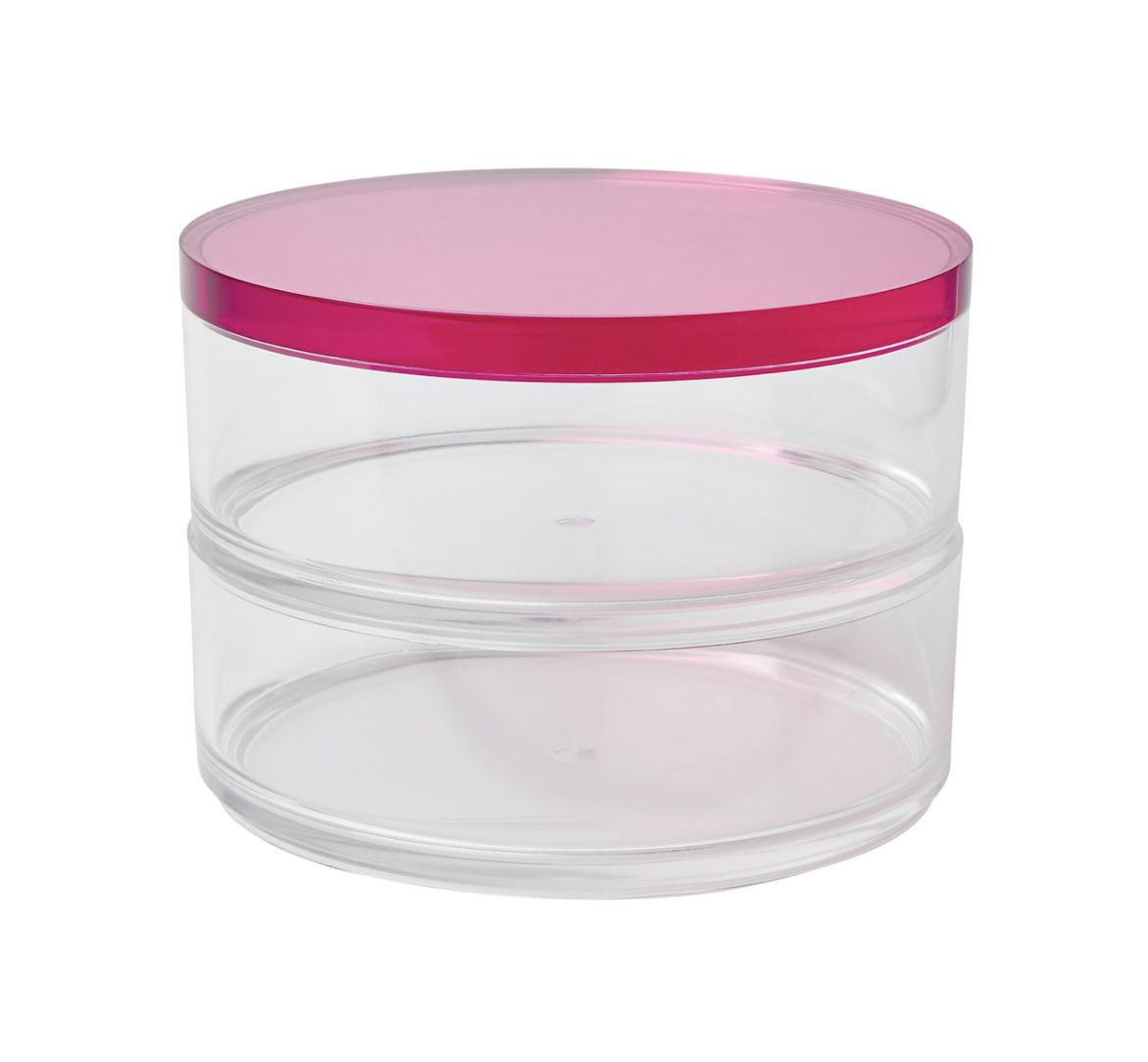 75927_Custody_stapelbar_Box_Deckel_rund_pink Gift Company CUSTODY stapelbare Acryl-Box mit pinkem Deckel, rund