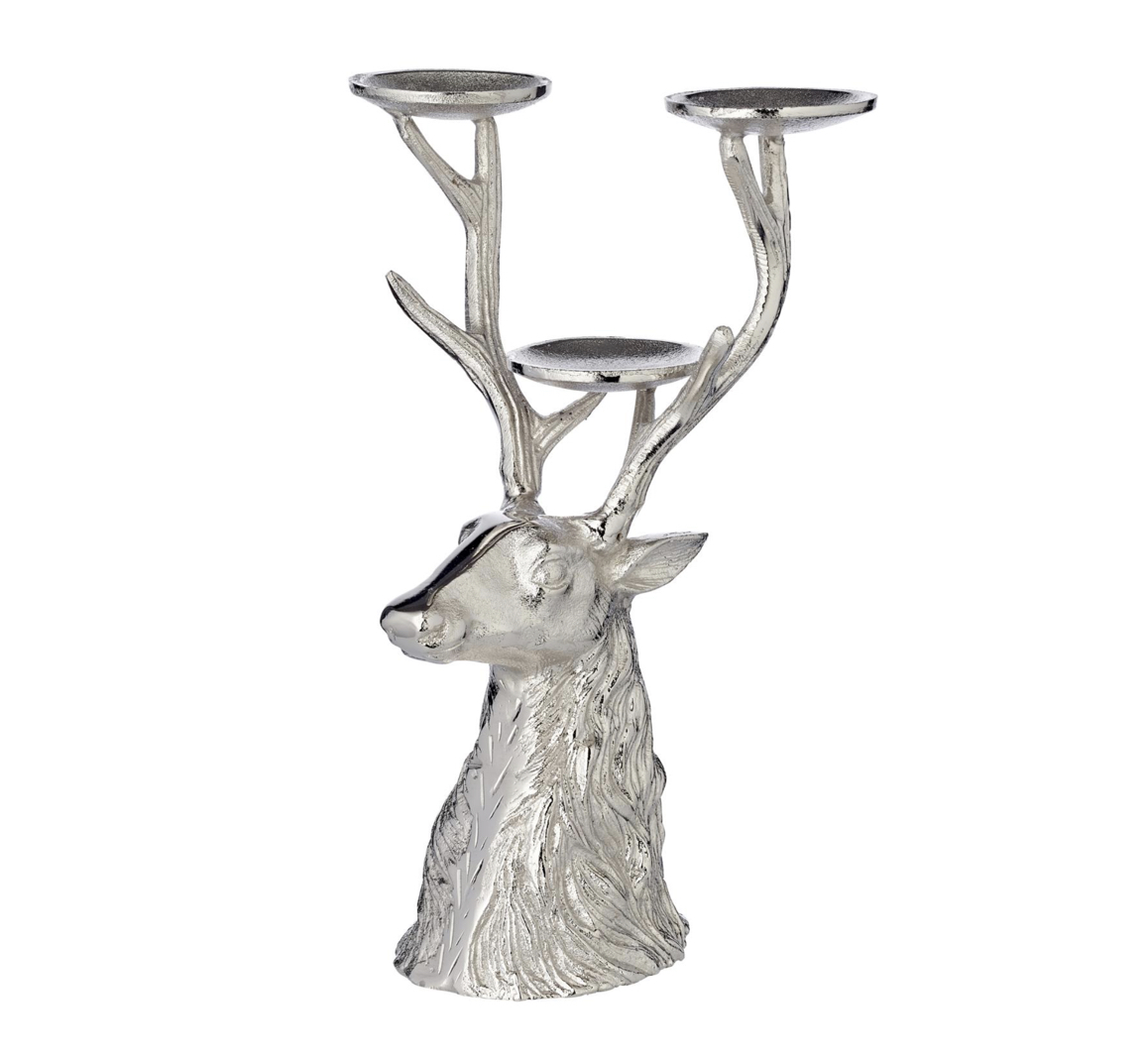 Hirsch_Kerzenleuchter_3_Stumpenkerzen_Edzard Edzard STAG CANDLE HOLDER Hirsch Lu Kerzenständer, 3 Stumpenkerzen
