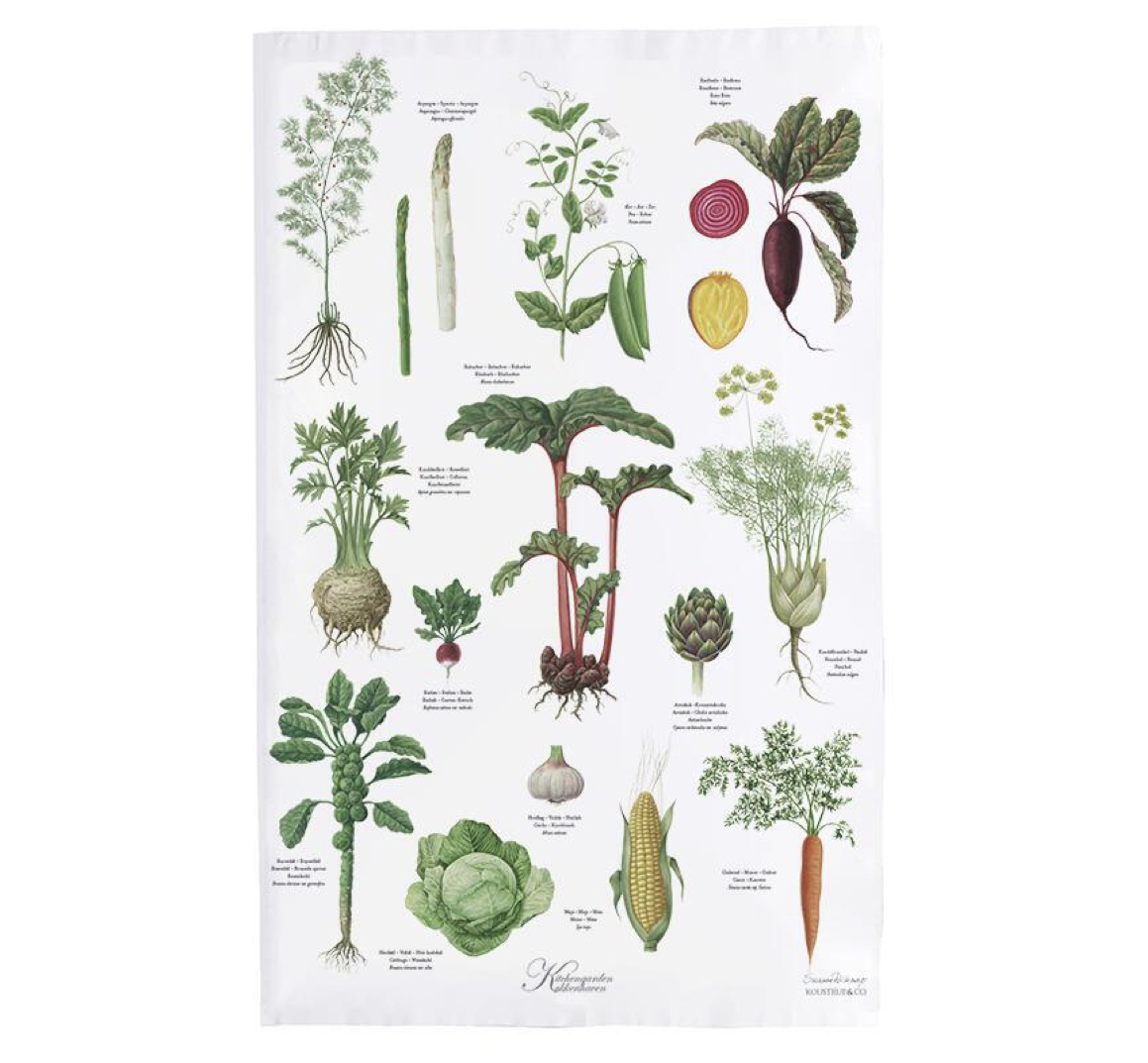 Vegetable_Garden_Geschirrtuch_KoutstrupCo Koustrup Co VEGETABLE GARDEN KITCHEN TOWEL Geschirrtuch, Bio-Baumwolle