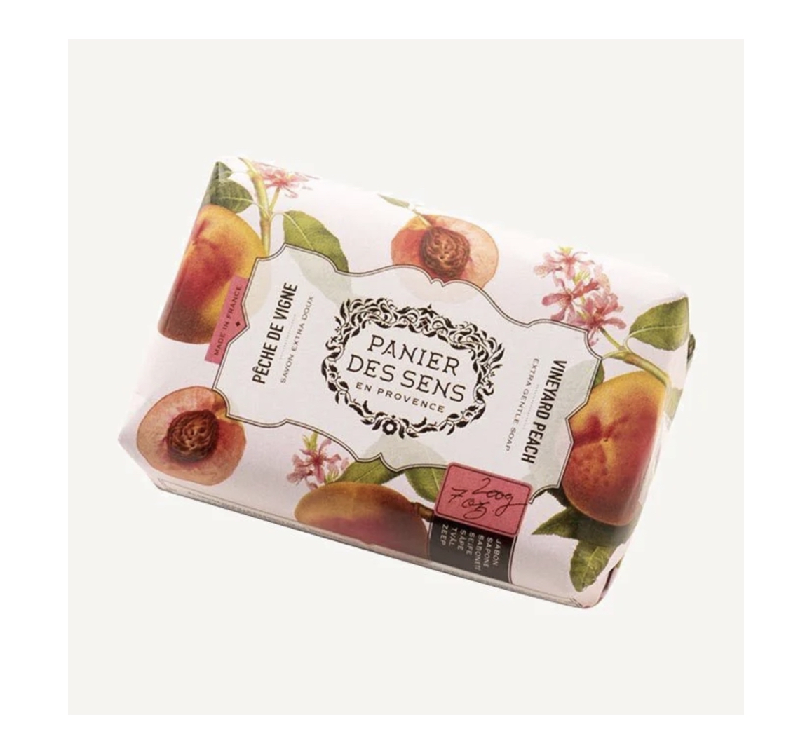 Vine_Peach_Weinbergpfirsich_Bar_Soap_feste_Seife_Panier_des_Sens Panier des Sens VINE PEACH SOAP Weinberg-Pfirsich Seife für Hände und Körper 200g