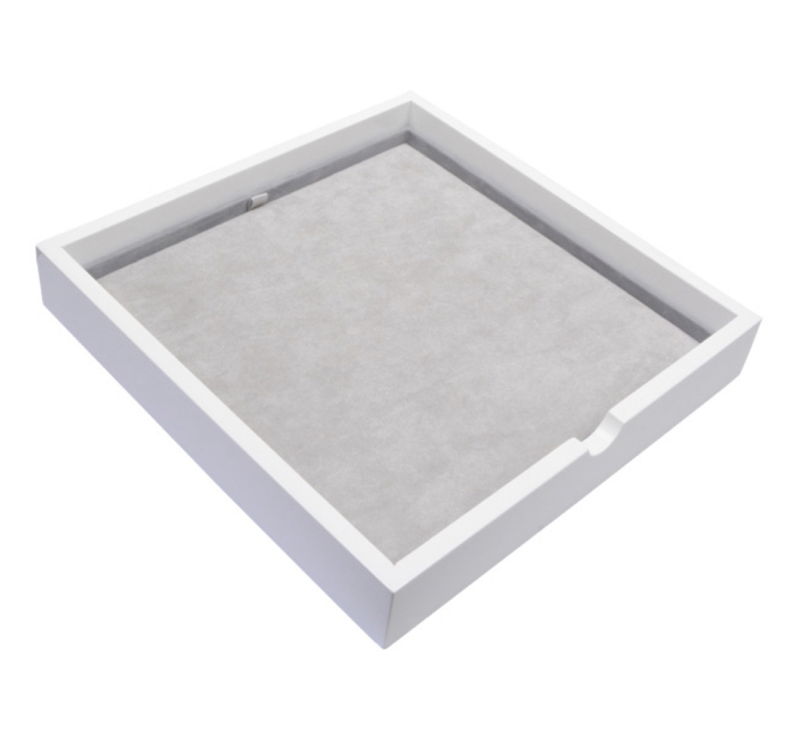 Schmuck_Tablett_Universaleinsatz_weiss_grau_Westpack Westpack JEWELLERY TRAY Schmuck-Tablett mit Universaleinsatz Weiß