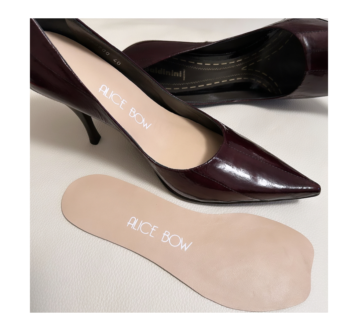Soft_Sand_High_Heels_Flats_Alice_Bow3 Alice Bow INSOLES for HIGH HEELS & FLATS Leder-Einlegesohlen Soft Sand