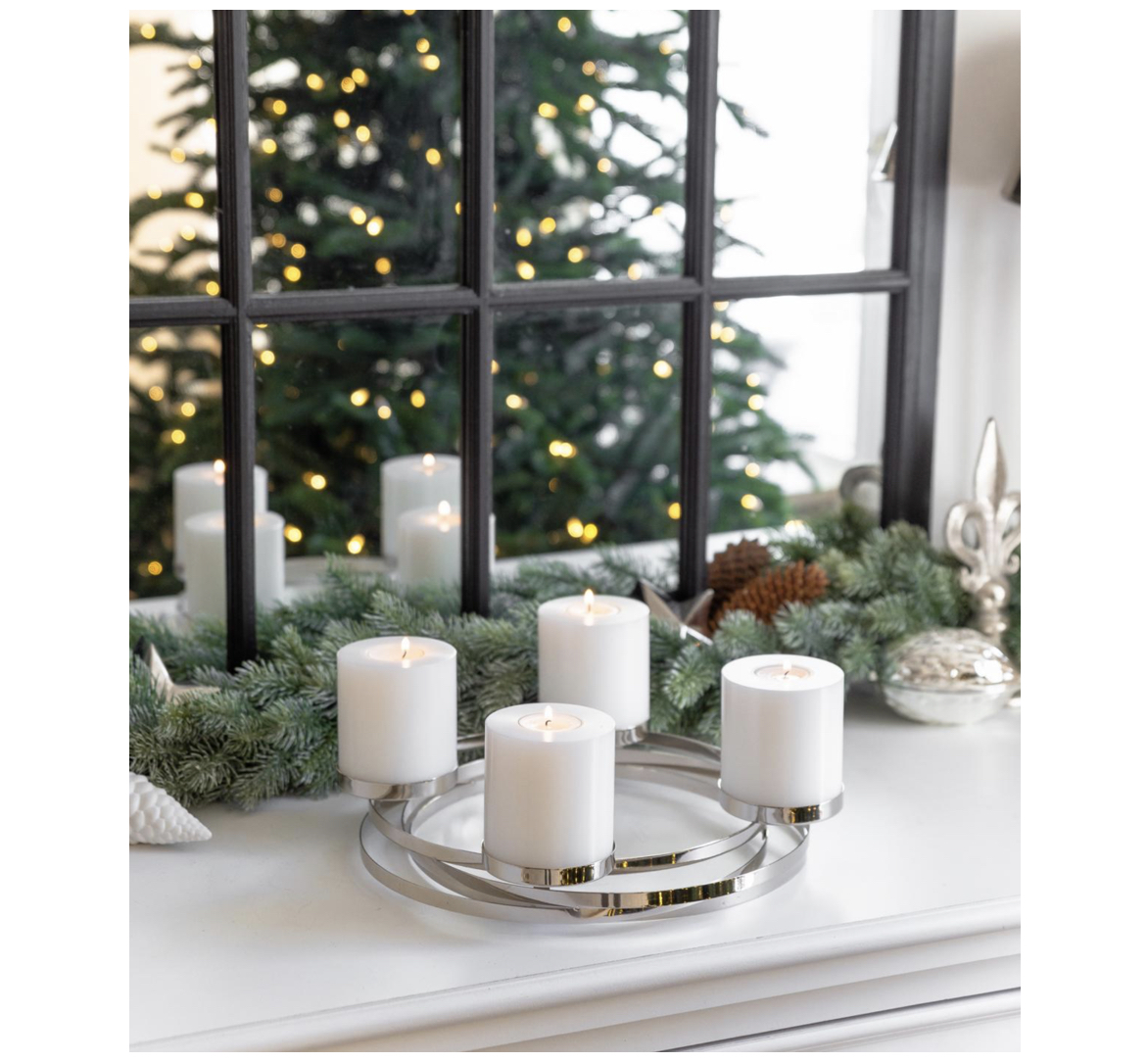 Edzard ANNABEL ADVENT WREATH Adventskranz rund Edelstahl Durchmesser 34 cm