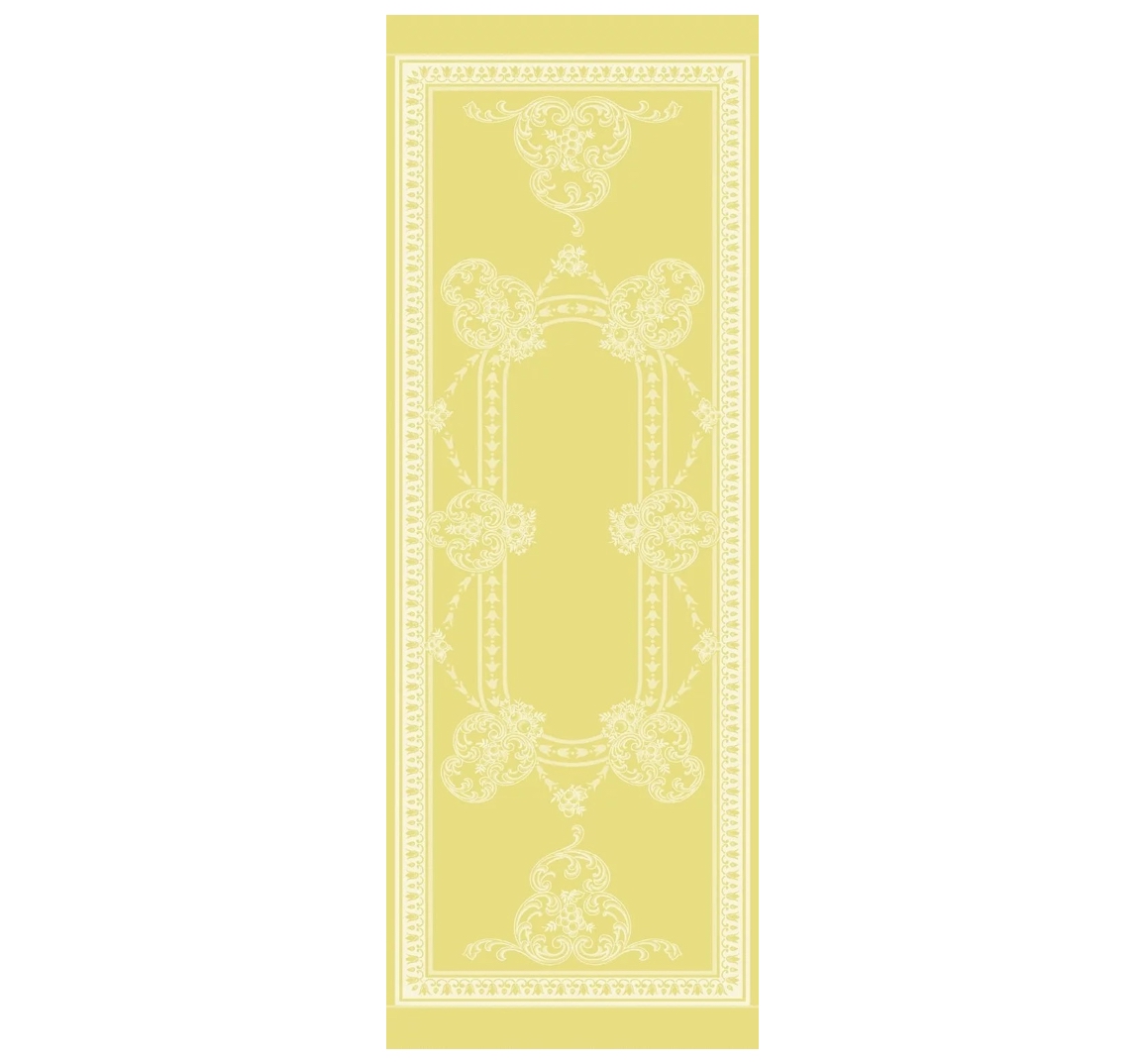 Ju-Lein FRENCH MELODY LINEN TABLE RUNNER Leinen-Jacquard Tischläufer, Gelb (150 x 50 cm)