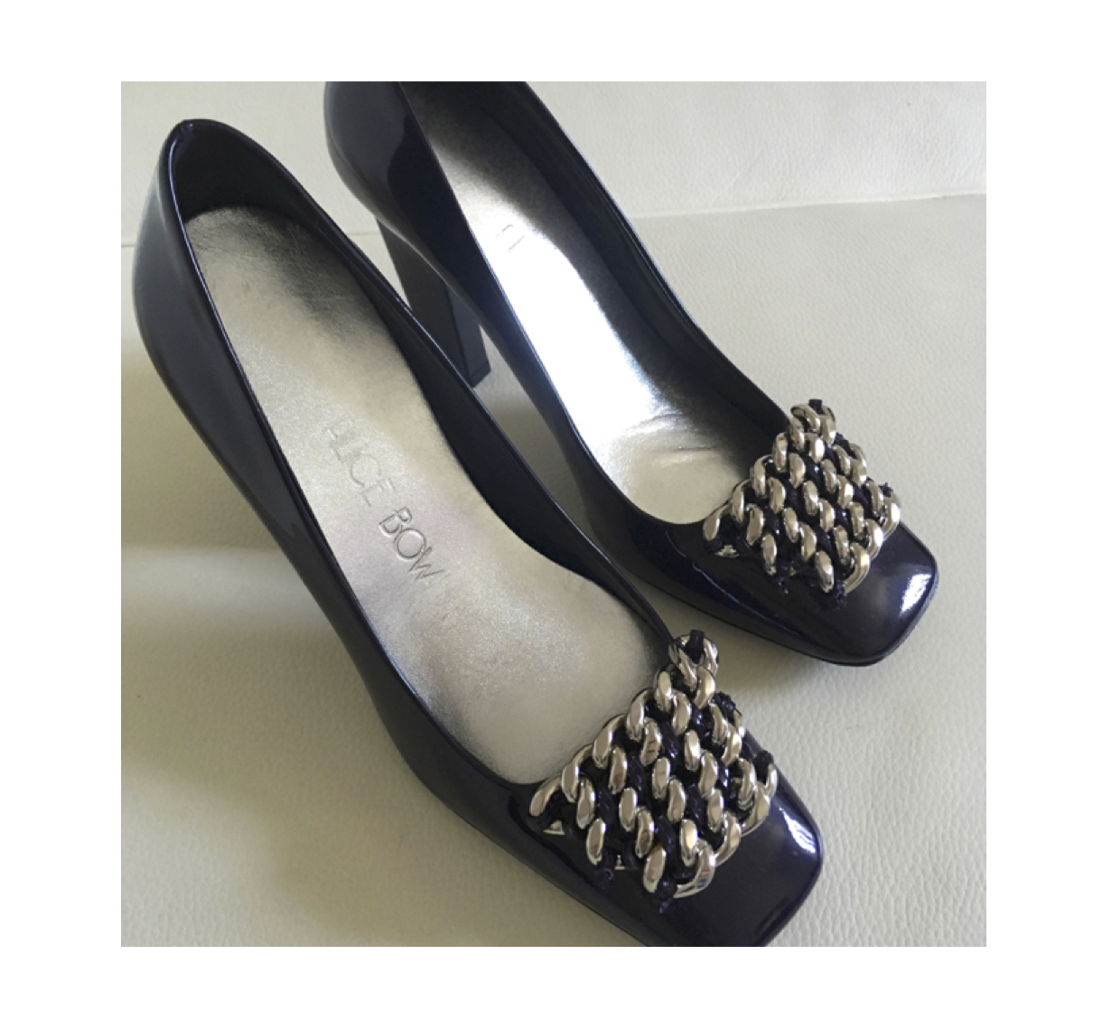 High_Shoe_Insole_Silver_Alice_Bow_wShoe Alice Bow INSOLES HIGH HEELS Einlagen für Pumps Metallic Silber