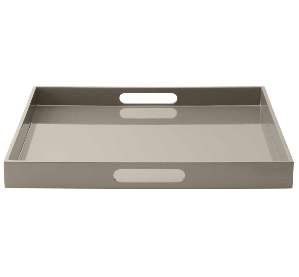 Warm_Grey_Lux_Tablett_40_40_070181_mojoo mojoo LUX SQUARE TRAY Lacktablett, warm grey quadratisch 40 x 40 x 4 cm