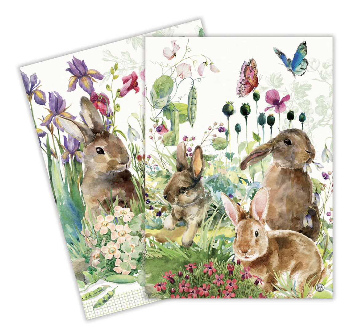 Michel Design Works Kitchen Towel Geschirrtuch 2er Pack BUNNY MEADOW TOWS382