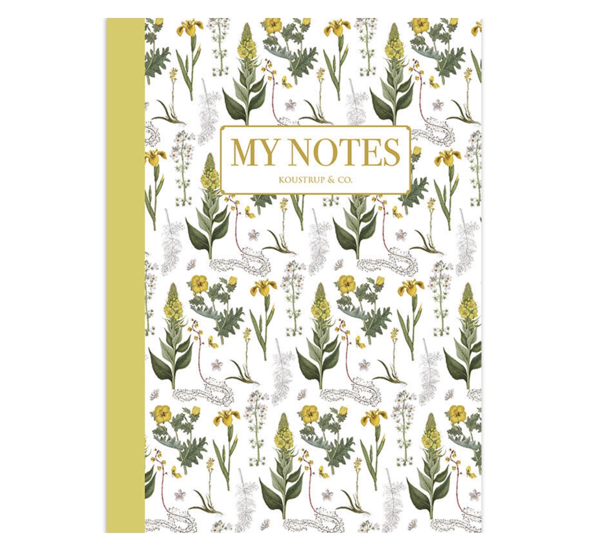 Yellow_Floral_Pattern_Notebook_Notizbuch_KoustrupCo Koustrup & Co YELLOW FLORAL PATTERN NOTEBOOK Notizbuch