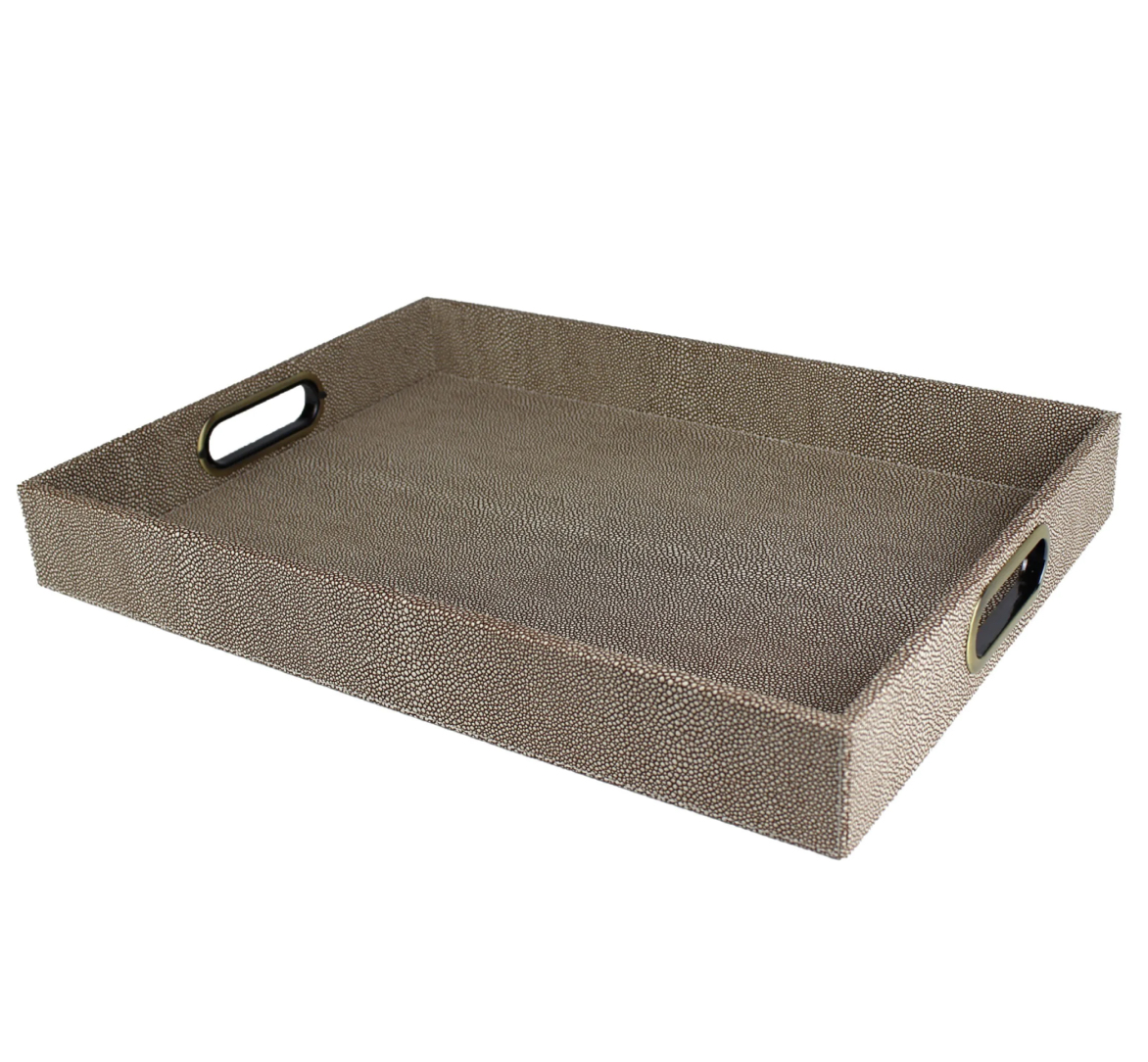 Rochen_Tablett_braun_Signature_Home_Collection2 Signature Home Collection Tablett Rochenhaut Optik braun