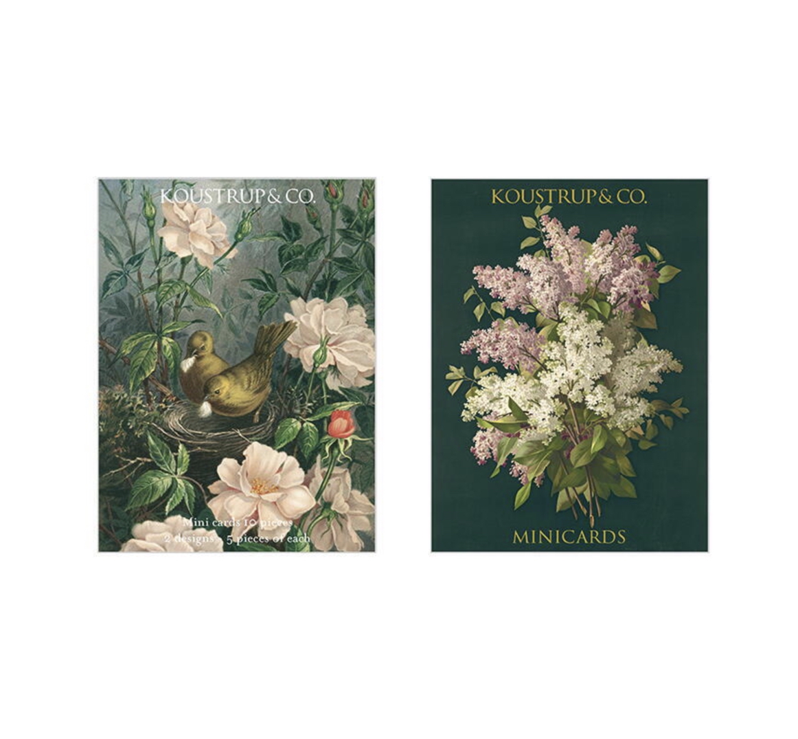Koustrup & Co MINI-CARDS SPRING LILACS Minikärtchen (2 Motiven, 10 Kärtchen mit Umschlag)
