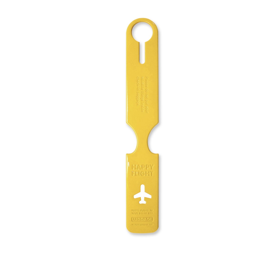 Luggage_Tag_Petit_Happy-Flight_yellow_Alife_Design Alife Design HAPPY FLIGHT  PETIT LUGGAGE TAG Gepäckanhänger gelb