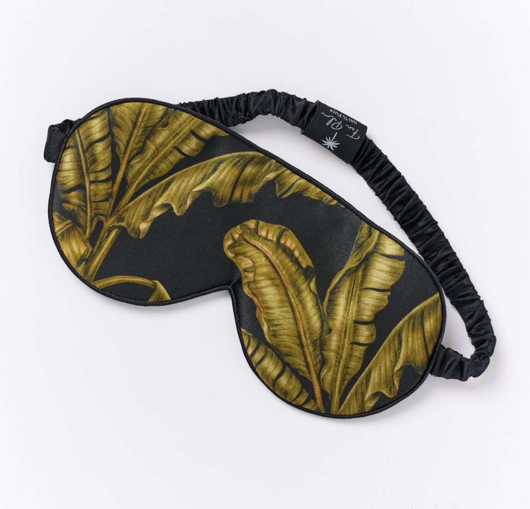 Schlafmaske_Tropical_Black_Signature_Fan_Palm Fan Palm EYE MASK TROPICAL BLACK Schlafmaske