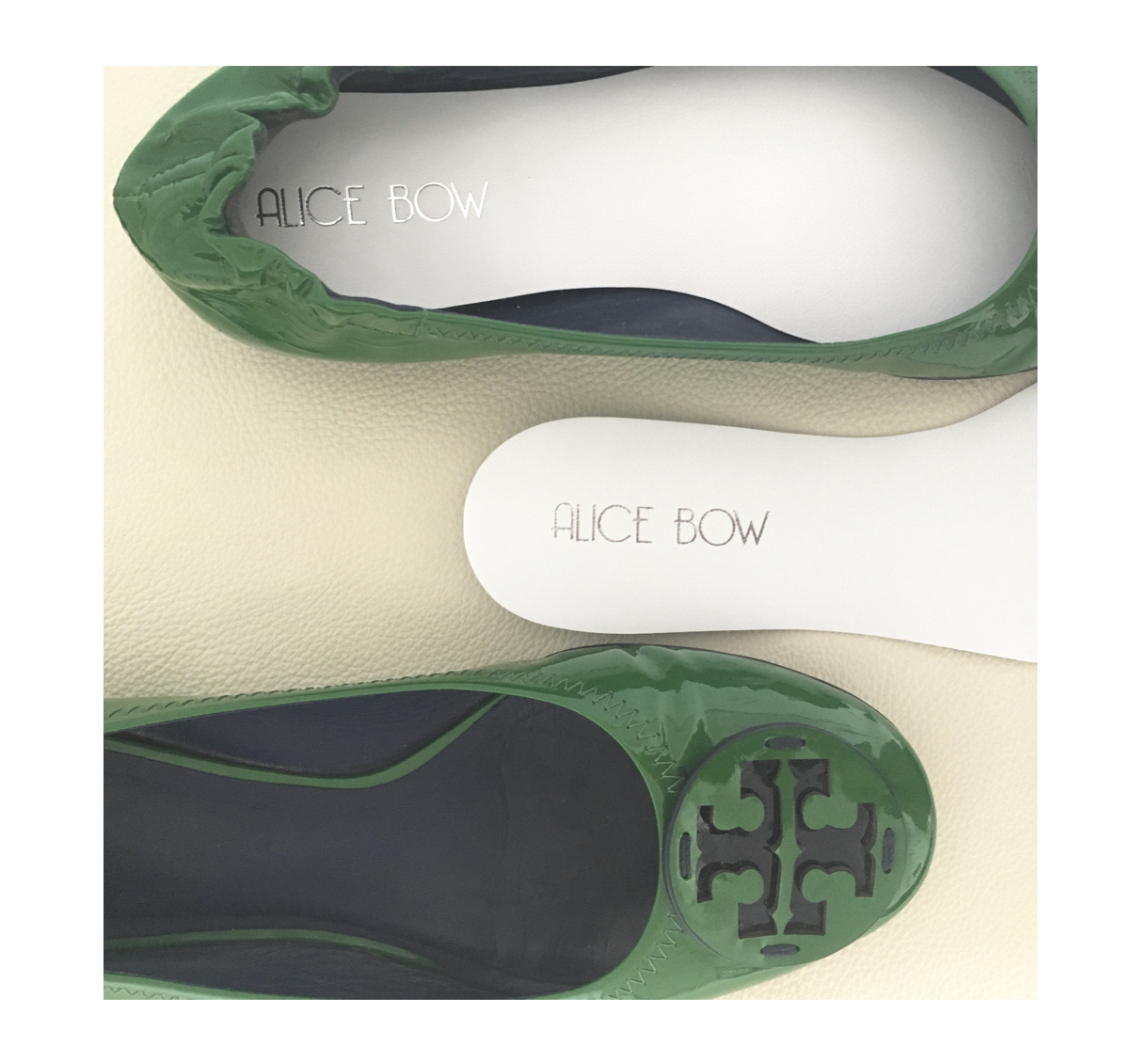 Alice Bow Insoles Flat Shoes Einlegesohle flache Schuhe Jasmine White