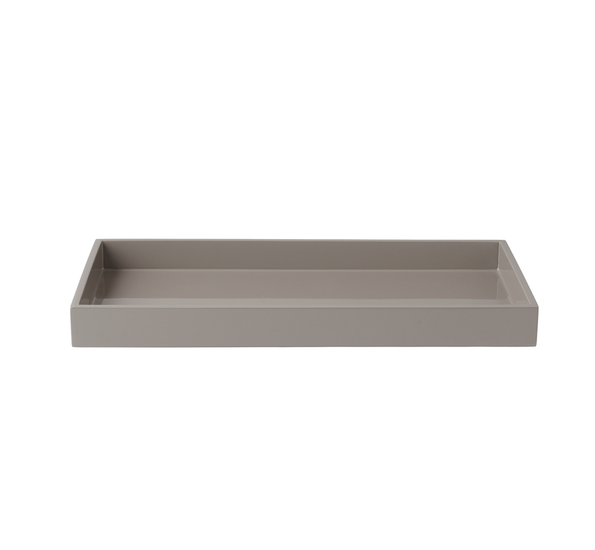Warm_Grey_Lux_Tablett_38_19_070115_mojoo mojoo LUX MEDIUM TRAY Lacktablett, warm grey rechteckig 38 x 19 x 3,5 cm