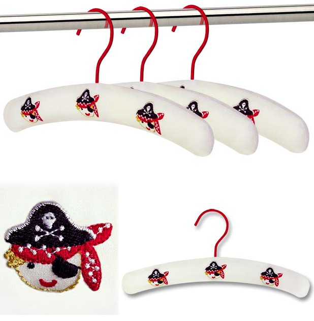 Gepolsterte_Kleiderbuegel_Pirat_30cm_weiss_rot