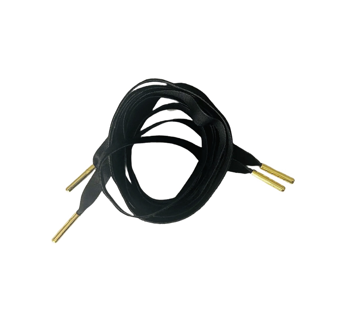 Alice Bow VELVET SHOELACES, Samt-Schnürsenkel, Paar (Midnight Black)