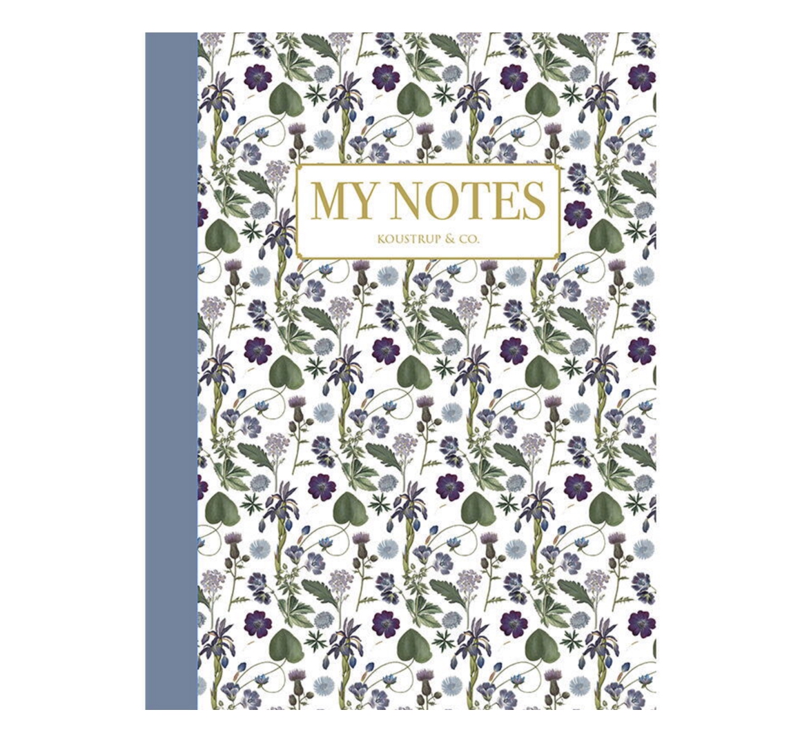 Blue_Floral_Pattern_Notebook_Notizbuch_KoustrupCo Koustrup & Co BLUE FLORAL PATTERN NOTEBOOK Notizbuch