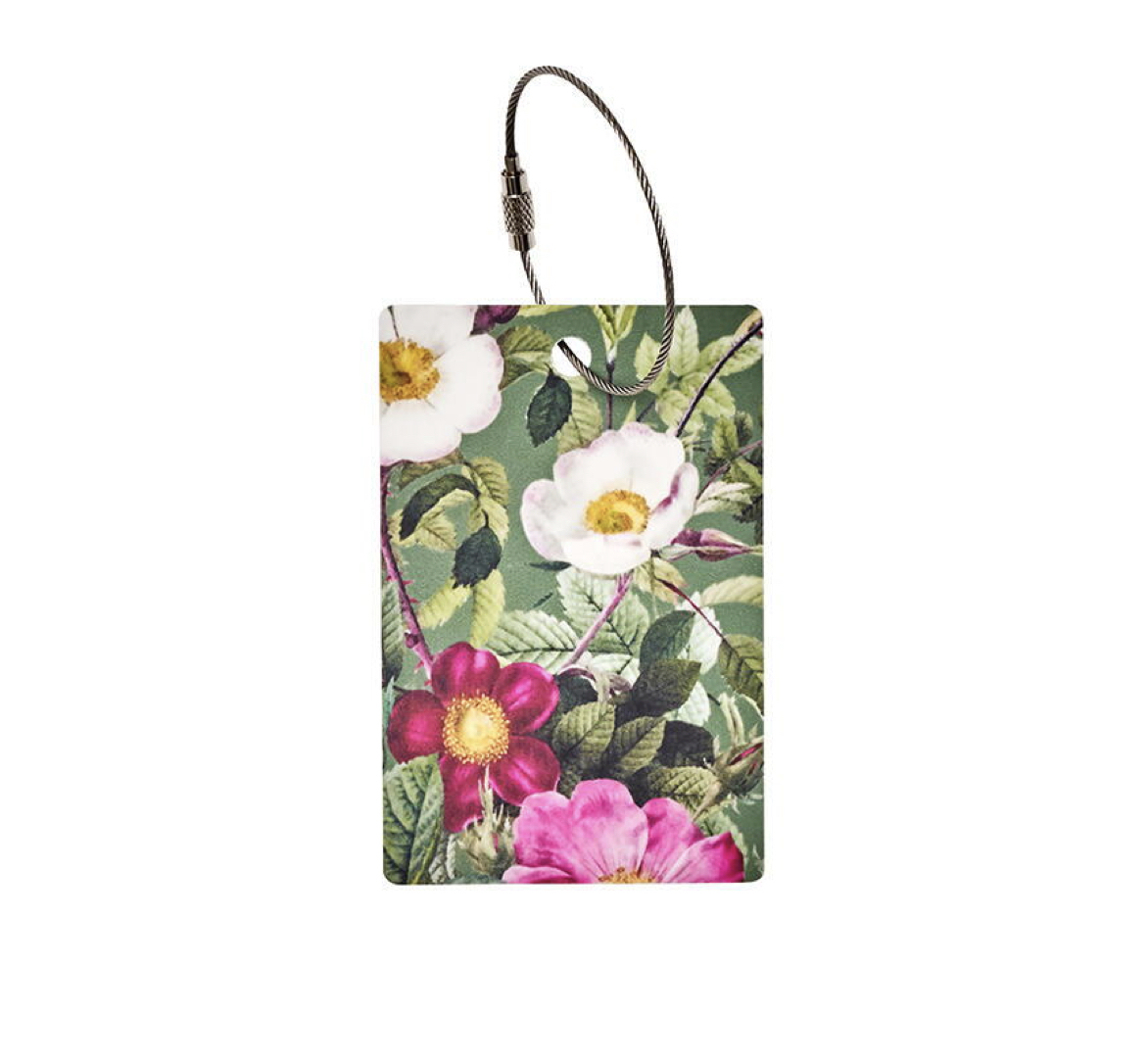 Rose_Flower_Garden_dark_Luggage_Tag_KoustrupCo Koustrup & Co PINK ROSE FLOWER GARDEN LUGGAGE TAG Gepäckanhänger