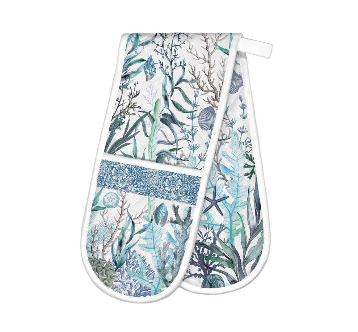 ADOM352_Ocean_Tide_Double_Oven_Gloves_MDW Michel Design Works OCEAN TIDE DOUBLE OVEN GLOVE Doppel-Ofenhandschuhe