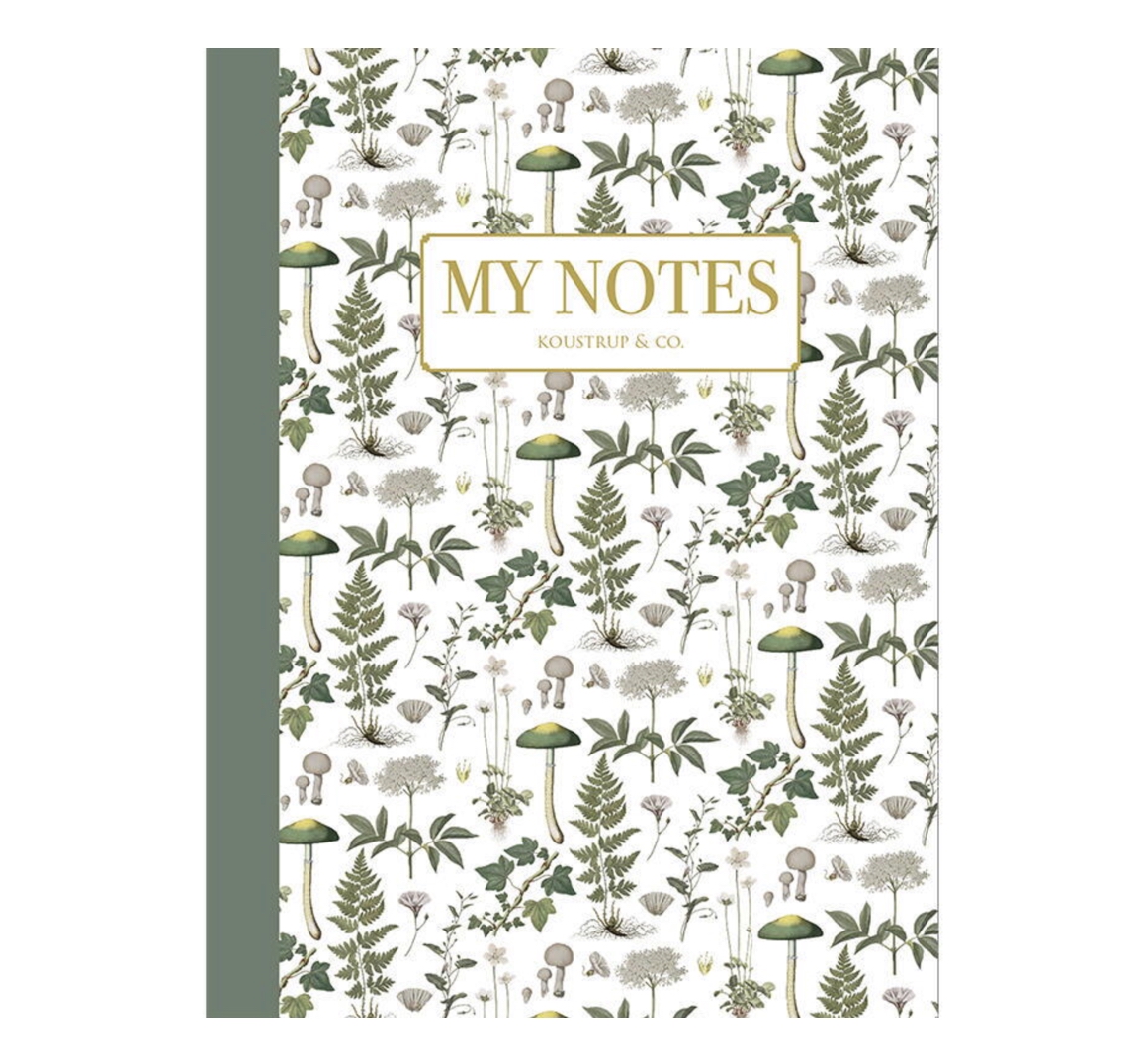 Green_Floral_Pattern_Notebook_Notizbuch_KoustrupCo Koustrup & Co GREEN FLORAL PATTERN NOTEBOOK Notizbuch
