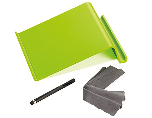 anywhere_troika_tas03-gr_1 ANYWHERE Tabletständer, inkl. Stylus & Reinigungstuch (Apfelgrün)