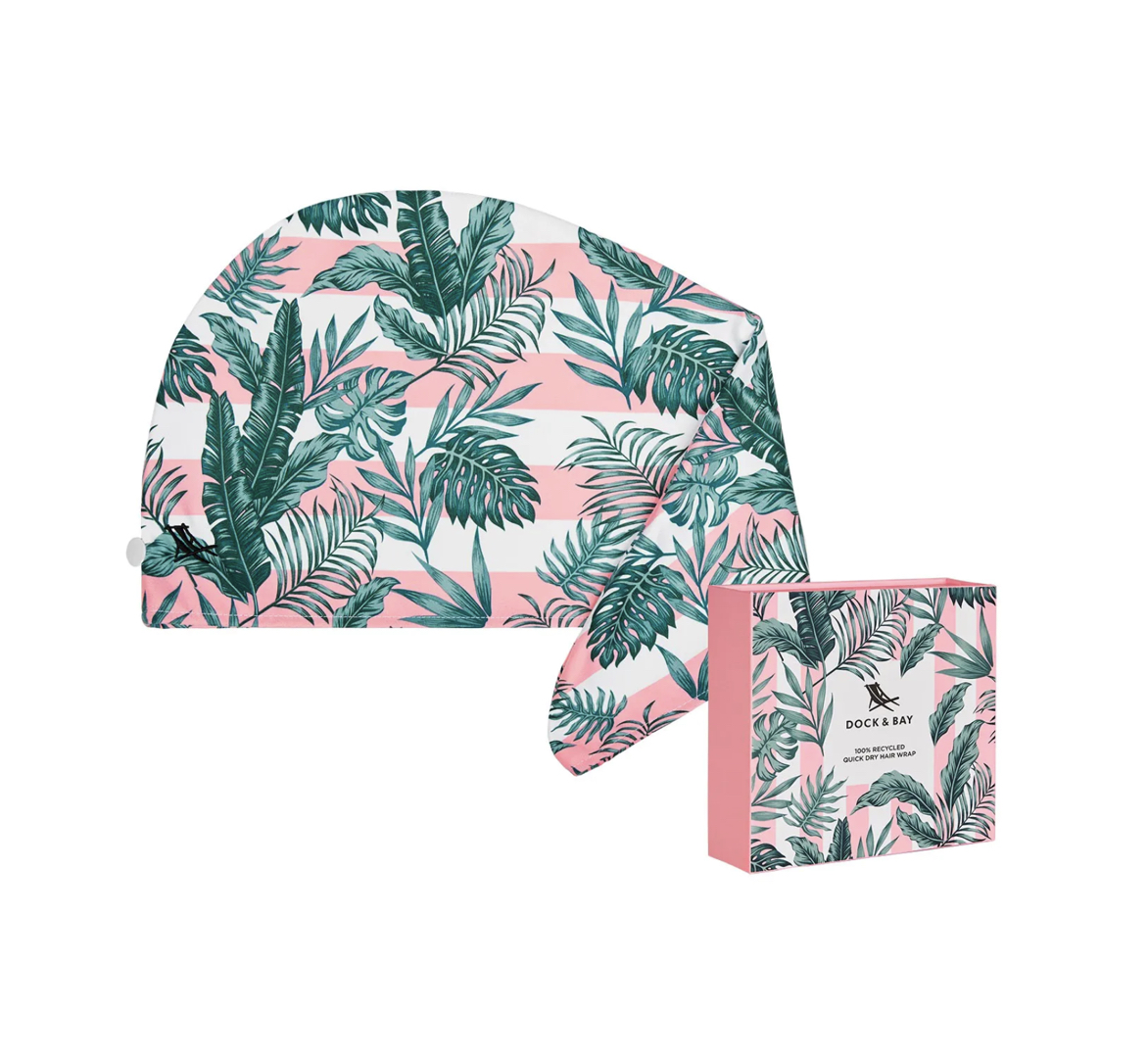 Hair_Wrap_Banana_Bliss_Dock_Bay Dock & Bay QUICK DRY HAIR WRAP BANANA LEAF BLISS Haarturban