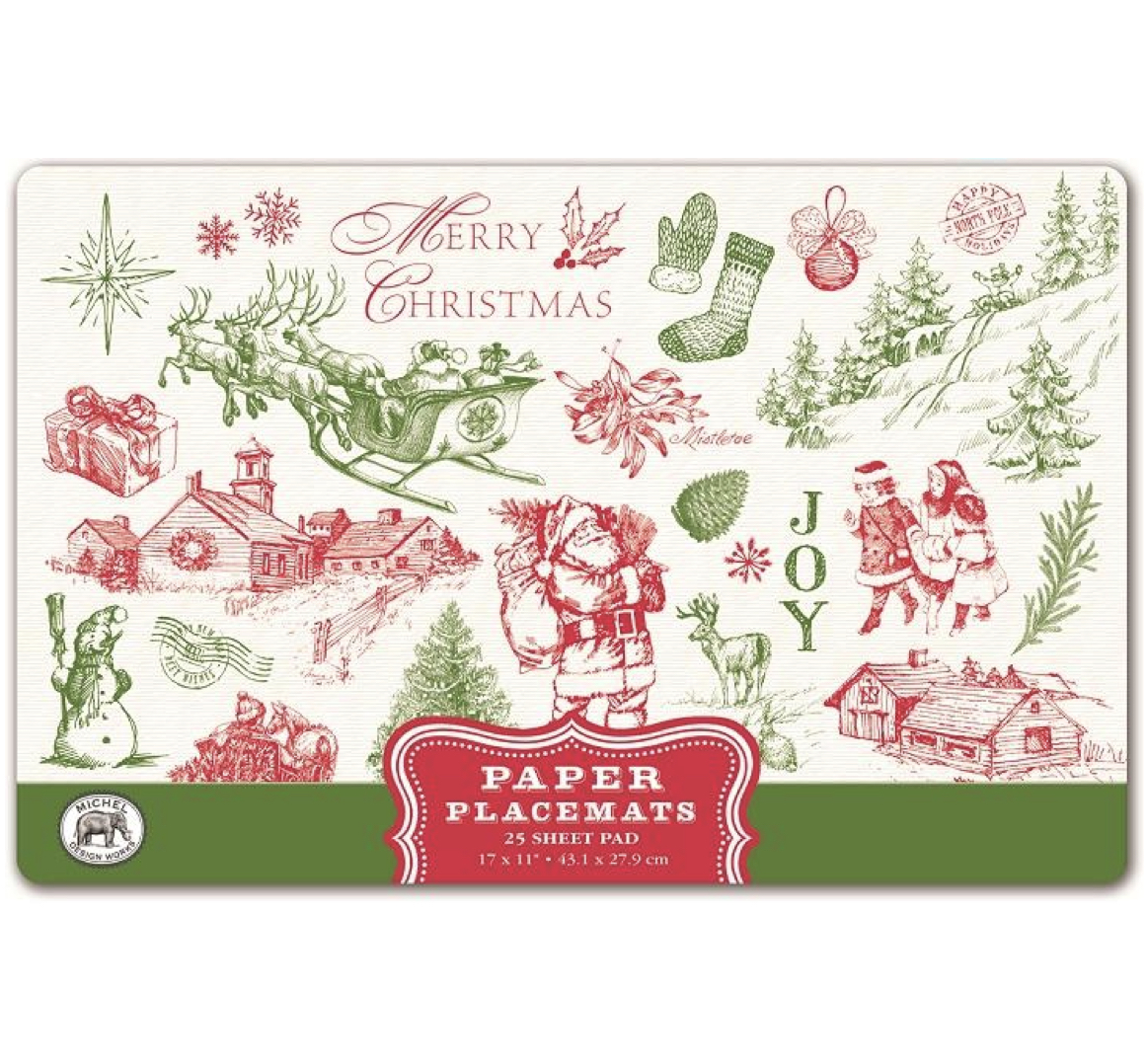 PM396_Its_Christmastime_Platzsets_MDW Michel Design Works Paper Placemats Platzsets ITS CHRISTMASTIME
