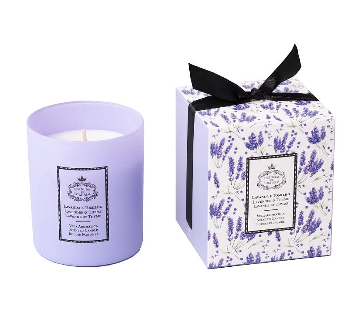 Lavender_Thyme_Scented_Candle_Duftkerze_Essencias_Portugal Essências de Portugal LAVENDER & THYME SCENTED CANDLE Duftkerze im Glas 100% veganes Wachs