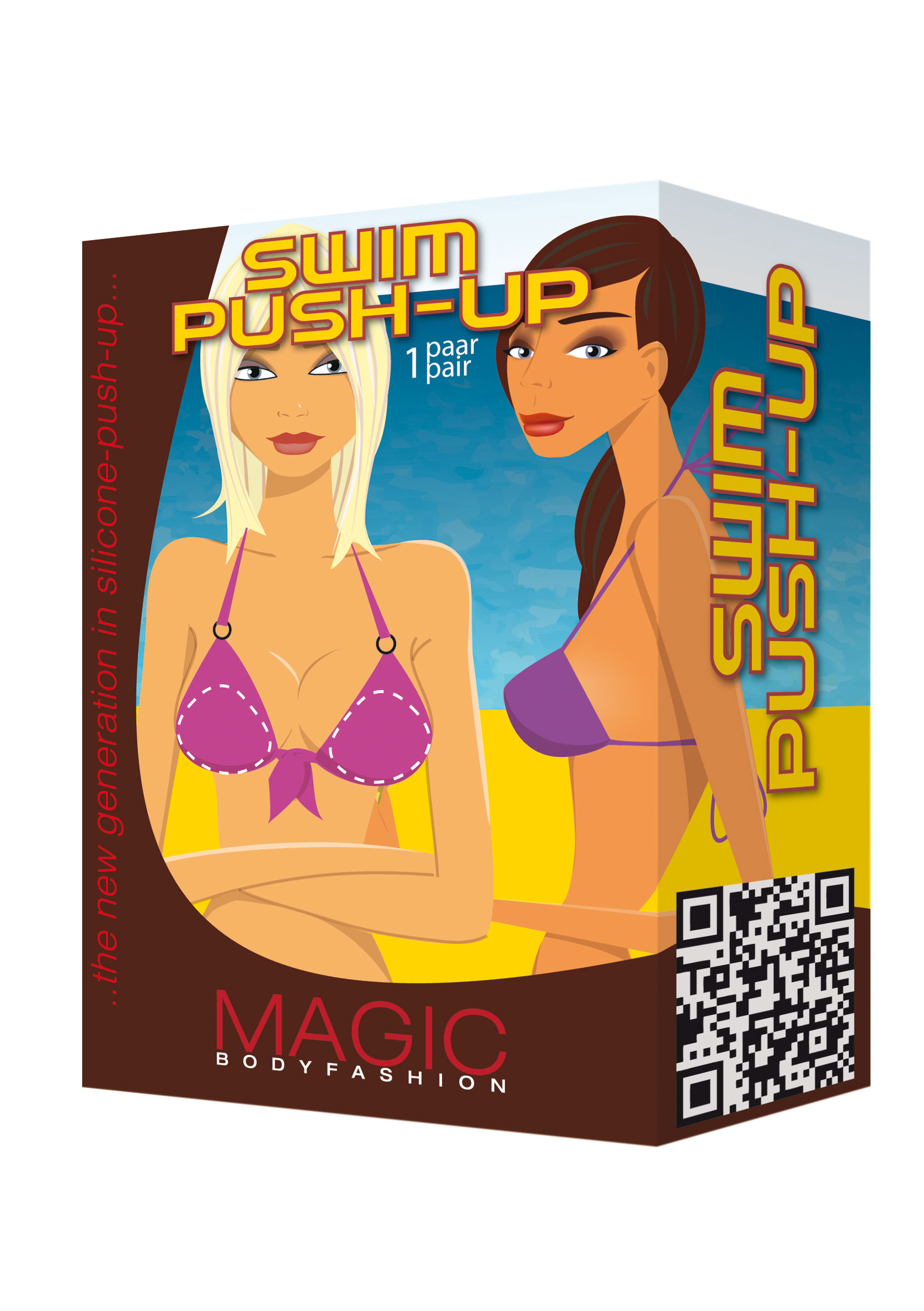 swimpushupbox Magic Bodyfashion SWIM PUSH-UP Klebe Silikoneinlagen Transparent