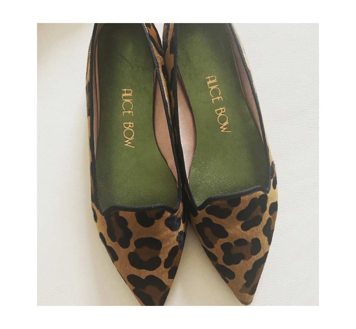 Alice Bow INSOLES for HIGH HEELS & FLATS Leder-Einlegesohlen Metallic Mossy Green
