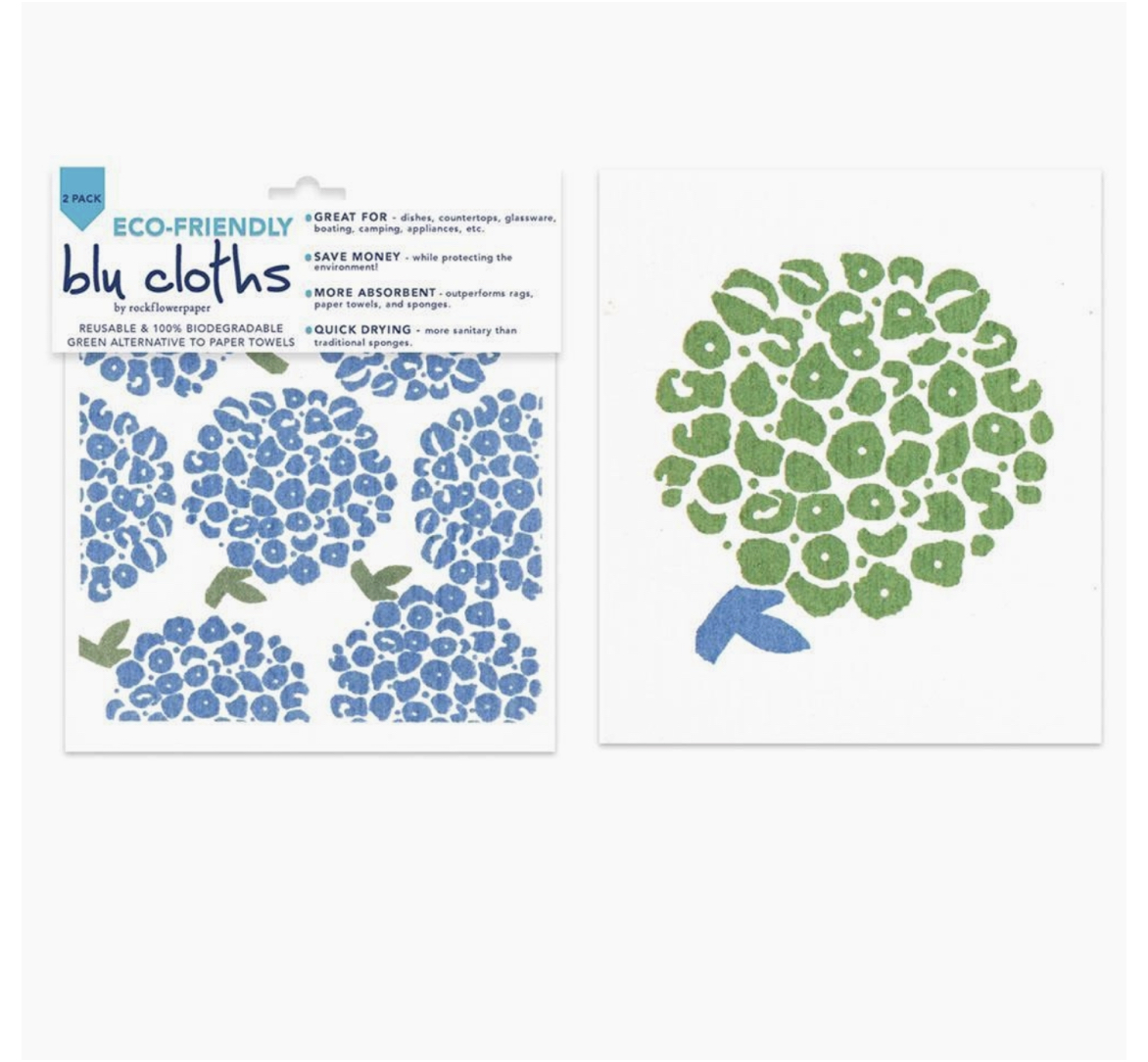 Hortensia_Blu_Cloth_RFP rockflowerpaper BLU-CLOTHS HYDRANGEA Küchenschwämme, 2er Pack