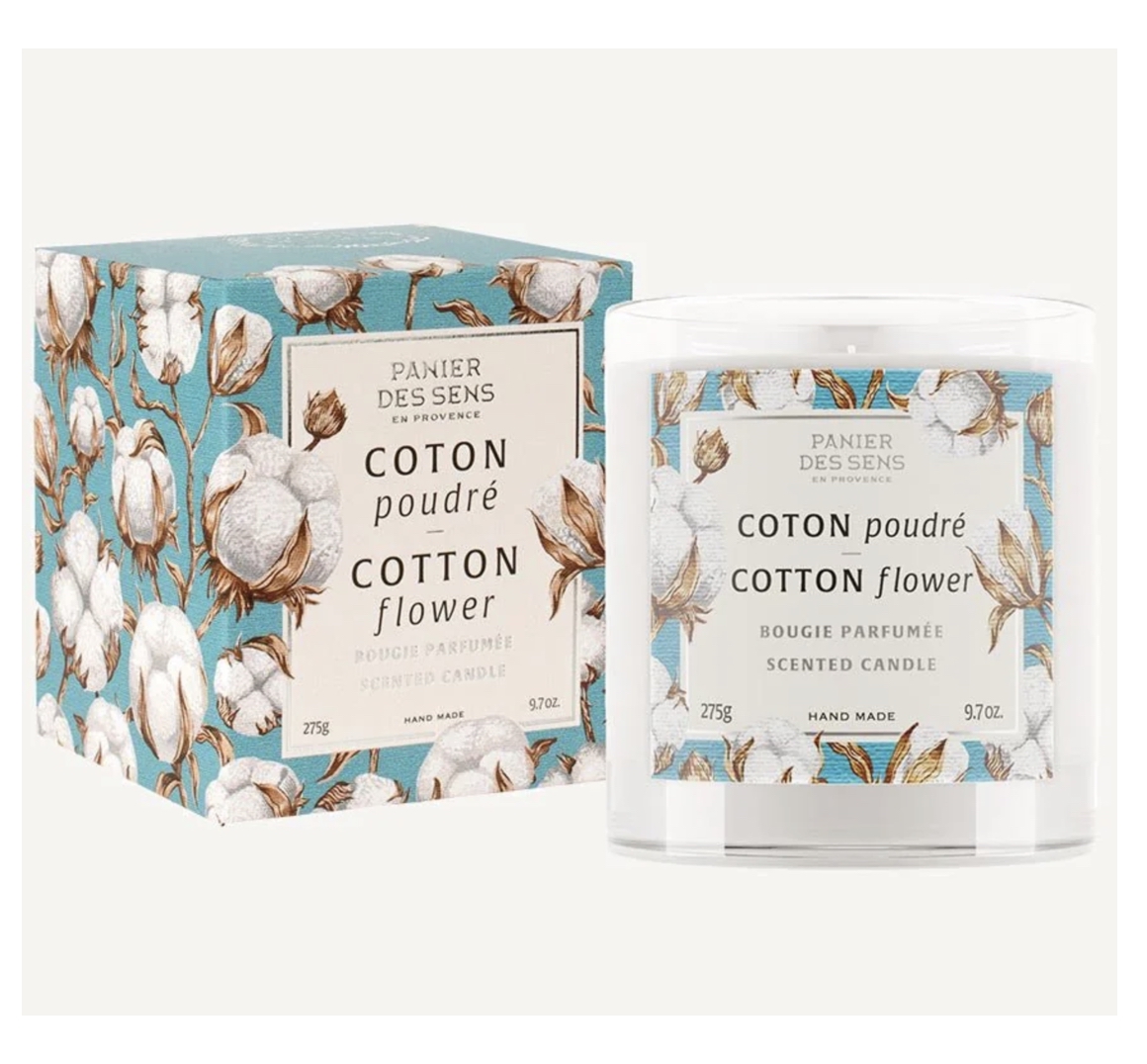 Cotton_Flower_Baumwollbluete_Scented_Candle_Duftkerze_Panier_des_Sens Panier des Sens COTTON FLOWER SCENTED CANDLE Baumwollblüte Duftkerze im Glas 275 g