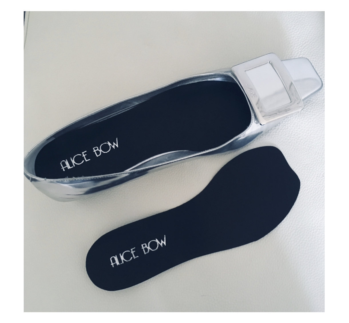 Flat_Black_Alice_Bow_wShoe Alice Bow FLAT SHOE INSOLES Einlegesohlen für flache Schuhe Black