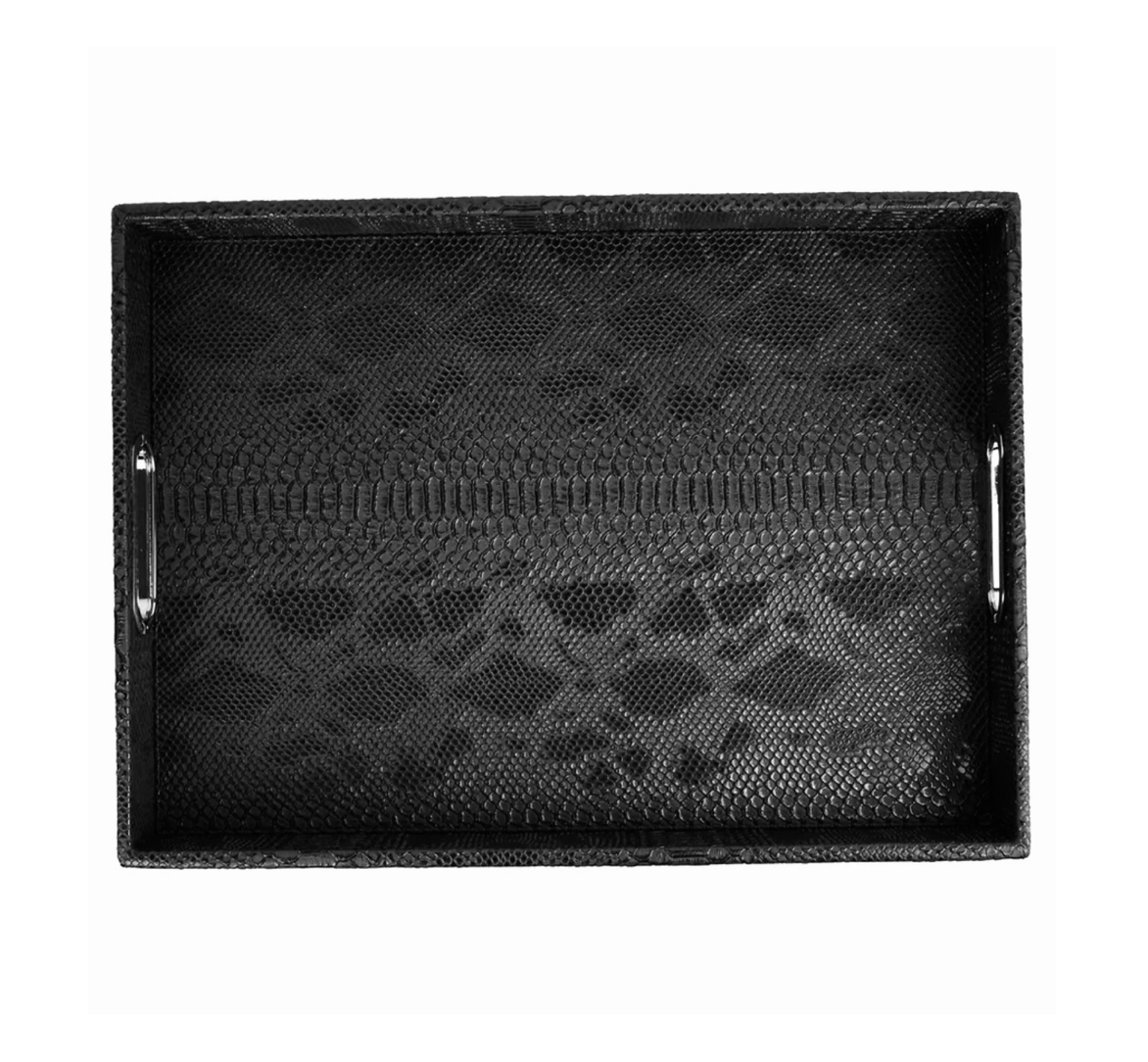 Signature Home Collection Tablett Reptilprint Python schwarz