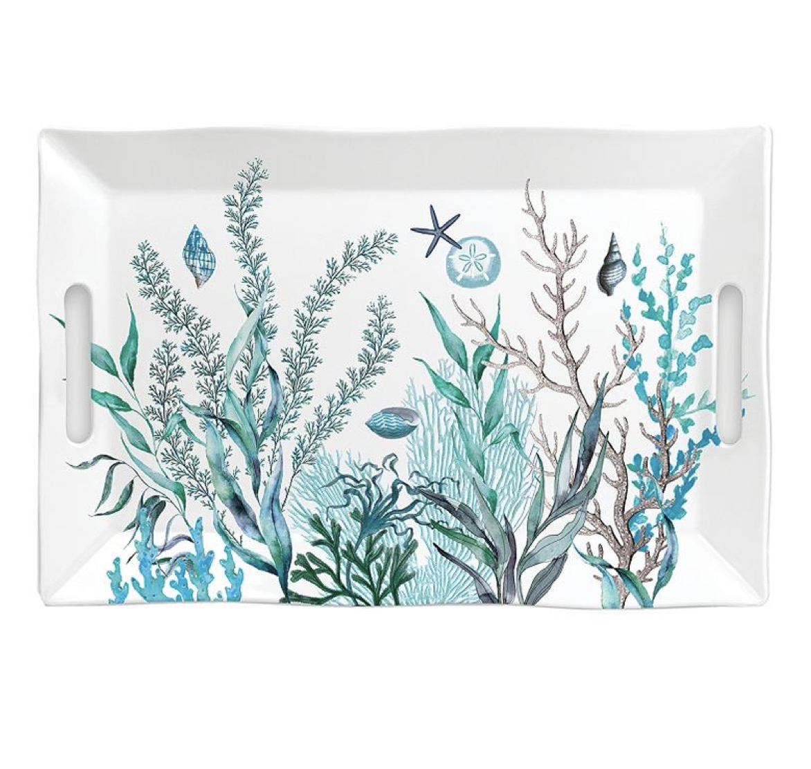 SWTL352_Ocean_Tide_Melamin_Tablett_MDW Michel Design Works OCEAN TIDE MELAMIN SERVING TRAY Tablett, rechteckig