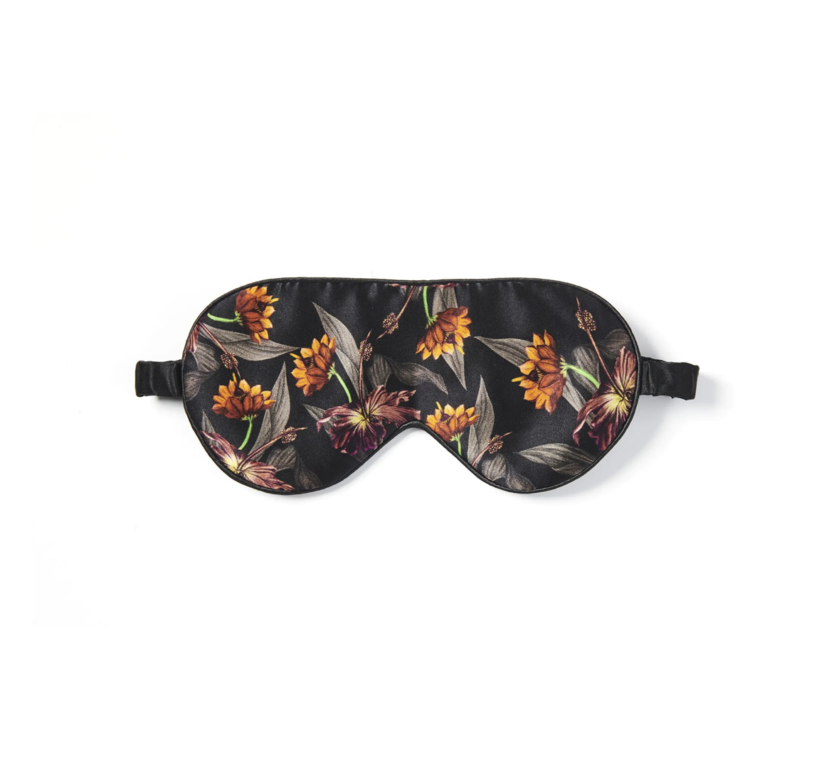 Schlafmaske_Black_Hibiscus_Fan_Palm Fan Palm EYE MASK BLACK HIBISCUS Schlafmaske