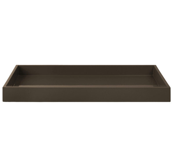 mojoo LUX MEDIUM TRAY Lacktablett, dark chocolate rechteckig 38 x 19 x 3,5 cm