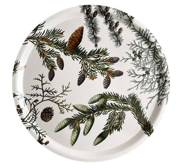 Koustrup & Co PINE TREES ROUND SERVING TRAY Serviertablett, rund Ø 38 cm