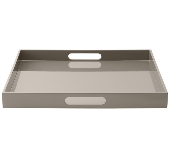 mojoo LUX SQUARE TRAY Lacktablett, warm grey quadratisch 40 x 40 x 4 cm