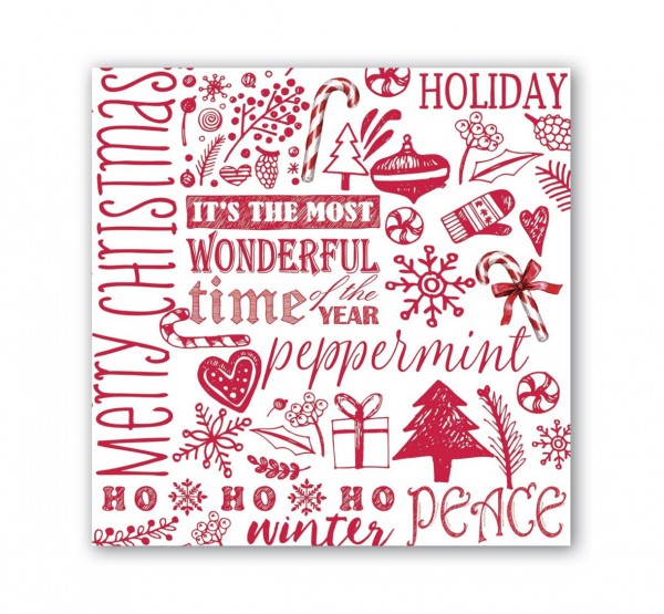 Michel Design Works HO HO HO LUNCHEON NAPKINS 3-lagige Servietten (20er Pack)