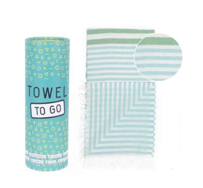 Towel To Go BALI BEACH TOWEL TURQUOISE GREEN Strandtuch in Geschenkbox LadyButler Design und Funktion rund ums Ankleiden und Reisen