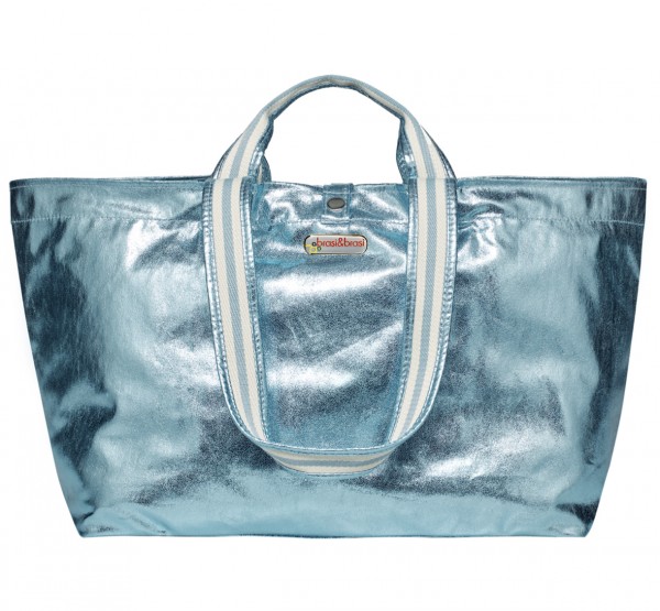 Brasi Brasi BIGGER&STRIPE GLITTER BABY BLUE XXL SHOPPER