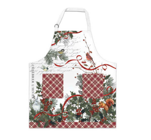 Michel Design Works Kitchen Apron Pockets Kochschürze mit Taschen WINTER WOODLAND APR425